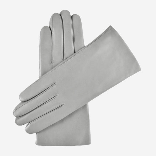 Isabella (grey) - Italian lambskin leather gloves with cashmere lining