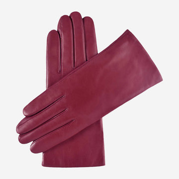 Isabella (magenta) - Italian lambskin leather gloves with cashmere lining