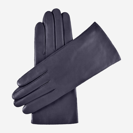 Isabella (navy) - Italian lambskin leather gloves with cashmere lining