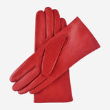 Isabella (red) - Italian lambskin leather gloves with cashmere lining