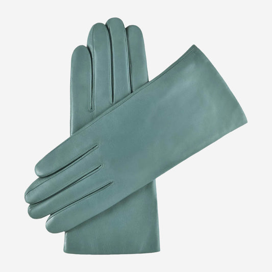 Isabella (sage) - Italian lambskin leather gloves with cashmere lining