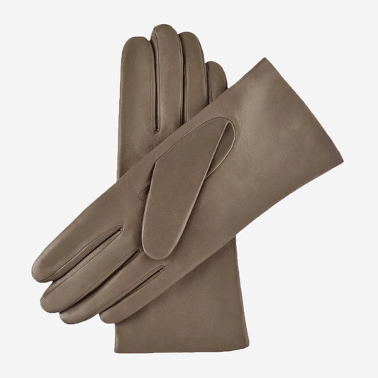 Isabella (taupe) - Italian lambskin leather gloves with cashmere lining