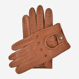 Leonardo (brown) - Italian driving gloves made of American deerskin leather