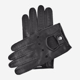 Leonardo (black) - Italian driving gloves made of American deerskin leather