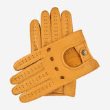 Leonardo (yellow) - Italian driving gloves made of American deerskin leather
