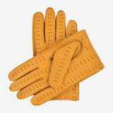Leonardo (yellow) - Italian driving gloves made of American deerskin leather