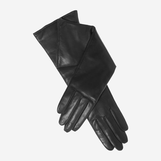Leonora (black) - Italian "8 button length" cashmere lined leather gloves
