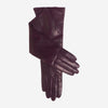 Leonora (black/grape) - Italian "8 button length" cashmere lined leather gloves