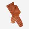 Leonora (cognac) - Italian cashmere lined 6-button length leather gloves