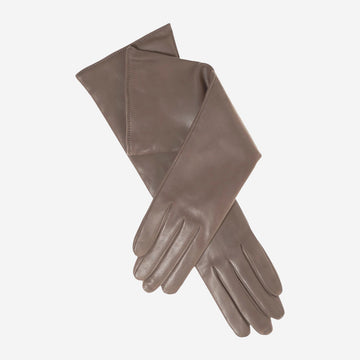 Leonora (taupe) - Italian cashmere lined 6-button length leather gloves