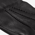 Lorenzo (black) - Italian gloves made of American deerskin leather with cashmere lining - Fratelli Orsini - Luxury Leather Gloves - Handmade in Italy - 4