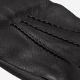 Lorenzo (black) - Italian gloves made of American deerskin leather with cashmere lining - Fratelli Orsini - Luxury Leather Gloves - Handmade in Italy - 4