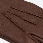 Lorenzo (brown) - Italian gloves made of American deerskin leather with cashmere lining - Fratelli Orsini - Luxury Leather Gloves - Handmade in Italy - 4
