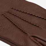 Lorenzo (brown) - Italian gloves made of American deerskin leather with cashmere lining - Fratelli Orsini - Luxury Leather Gloves - Handmade in Italy - 4