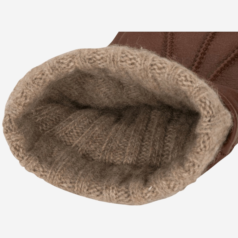 Lorenzo (brown) - Italian gloves made of American deerskin leather with cashmere lining - Fratelli Orsini - Luxury Leather Gloves - Handmade in Italy - 3