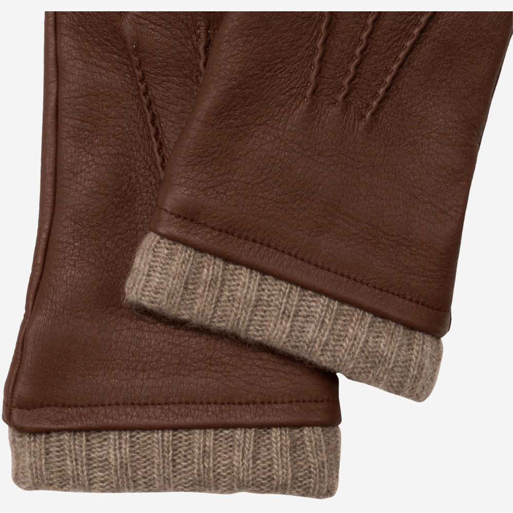 Lorenzo (brown) - Italian gloves made of American deerskin leather with cashmere lining - Fratelli Orsini - Luxury Leather Gloves - Handmade in Italy - 2