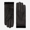 Lorenzo (Schwarz) - Italienische Handschuhe aus amerikanischem Hirschleder mit Kaschmirfutter