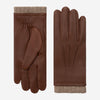 Lorenzo (Braun) - Italienische Handschuhe aus amerikanischem Hirschleder mit Kaschmirfutter