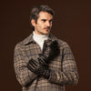 Luca (black) - Italian lambskin leather gloves with cashmere lining and checkered pattern - Fratelli Orsini - Luxury Leather Gloves - Handmade in Italy - 6
