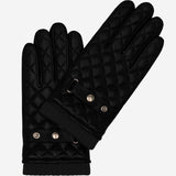 Luca (black) - Italian lambskin leather gloves with cashmere lining and checkered pattern - Fratelli Orsini - Luxury Leather Gloves - Handmade in Italy - 1