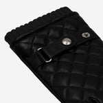Luca (black) - Italian lambskin leather gloves with cashmere lining and checkered pattern - Fratelli Orsini - Luxury Leather Gloves - Handmade in Italy - 4