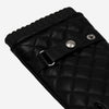 Luca (black) - Italian lambskin leather gloves with cashmere lining and checkered pattern - Fratelli Orsini - Luxury Leather Gloves - Handmade in Italy - 4