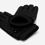 Luca (black) - Italian lambskin leather gloves with cashmere lining and checkered pattern - Fratelli Orsini - Luxury Leather Gloves - Handmade in Italy - 3