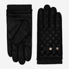 Luca (black) - Italian lambskin leather gloves with cashmere lining and checkered pattern