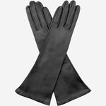 Lucia (black) - Italian unlined 6-button length leather opera gloves - Fratelli Orsini - Luxury Leather Gloves - Handmade in Italy - 1