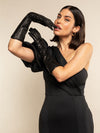 Lucia (black) - Italian unlined 8-button length leather opera gloves - Fratelli Orsini - Luxury Leather Gloves - Handmade in Italy - 2
