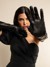 Lucia (black) - Italian unlined 16-button length leather opera gloves - Fratelli Orsini - Luxury Leather Gloves - Handmade in Italy - 4