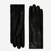 Luciana (black) - Extended women’s Italian lambskin leather gloves with rabbit fur lining