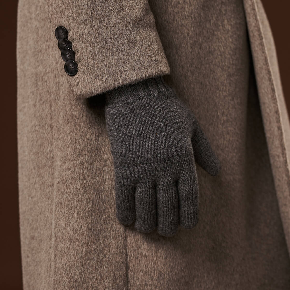 Luciano (grey) - Handmade Italian knitted wool gloves with luxurious cashmere lining - Fratelli Orsini - Luxury Wool Gloves - Handmade in Italy - 5