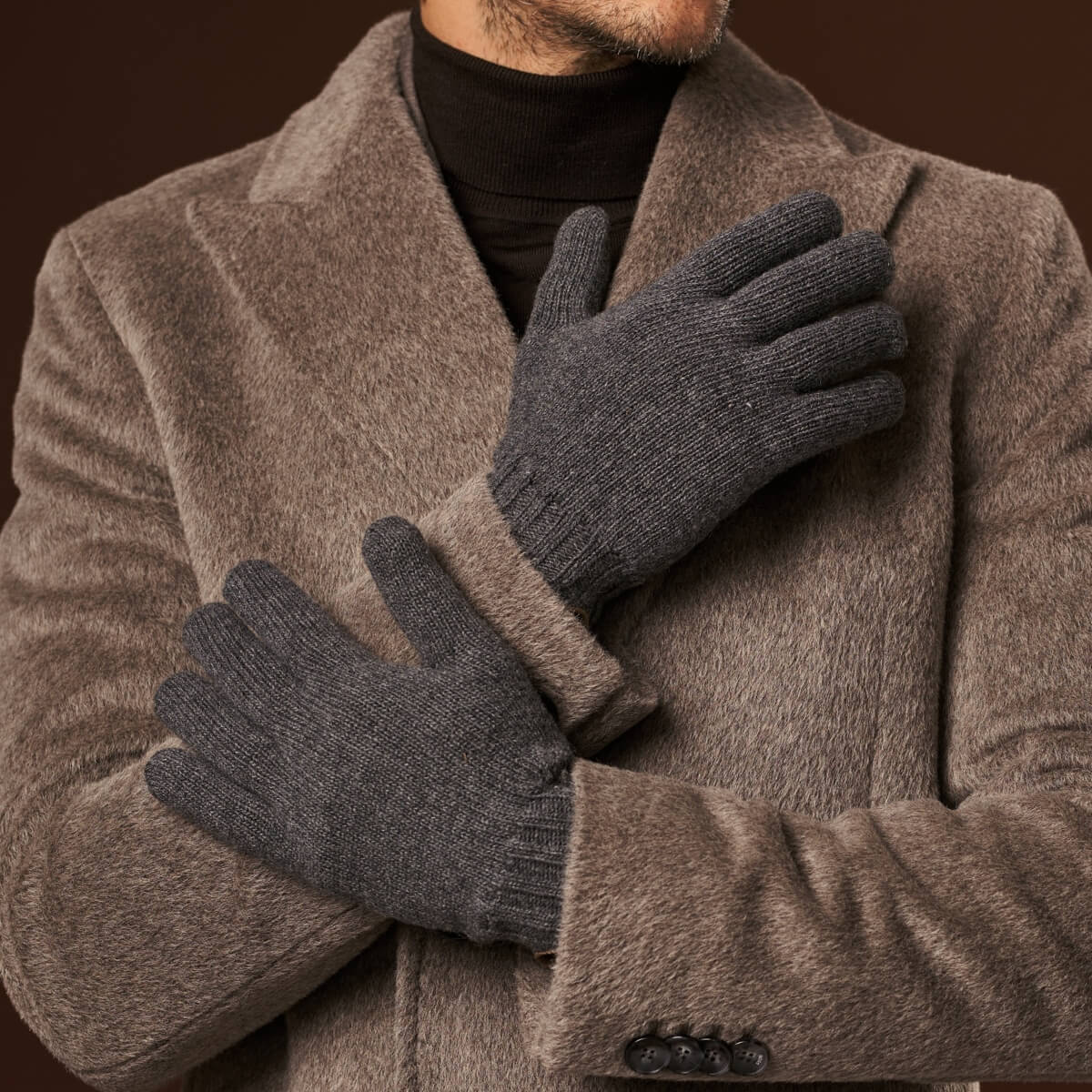 Luciano (grey) - Handmade Italian knitted wool gloves with luxurious cashmere lining - Fratelli Orsini - Luxury Wool Gloves - Handmade in Italy - 7