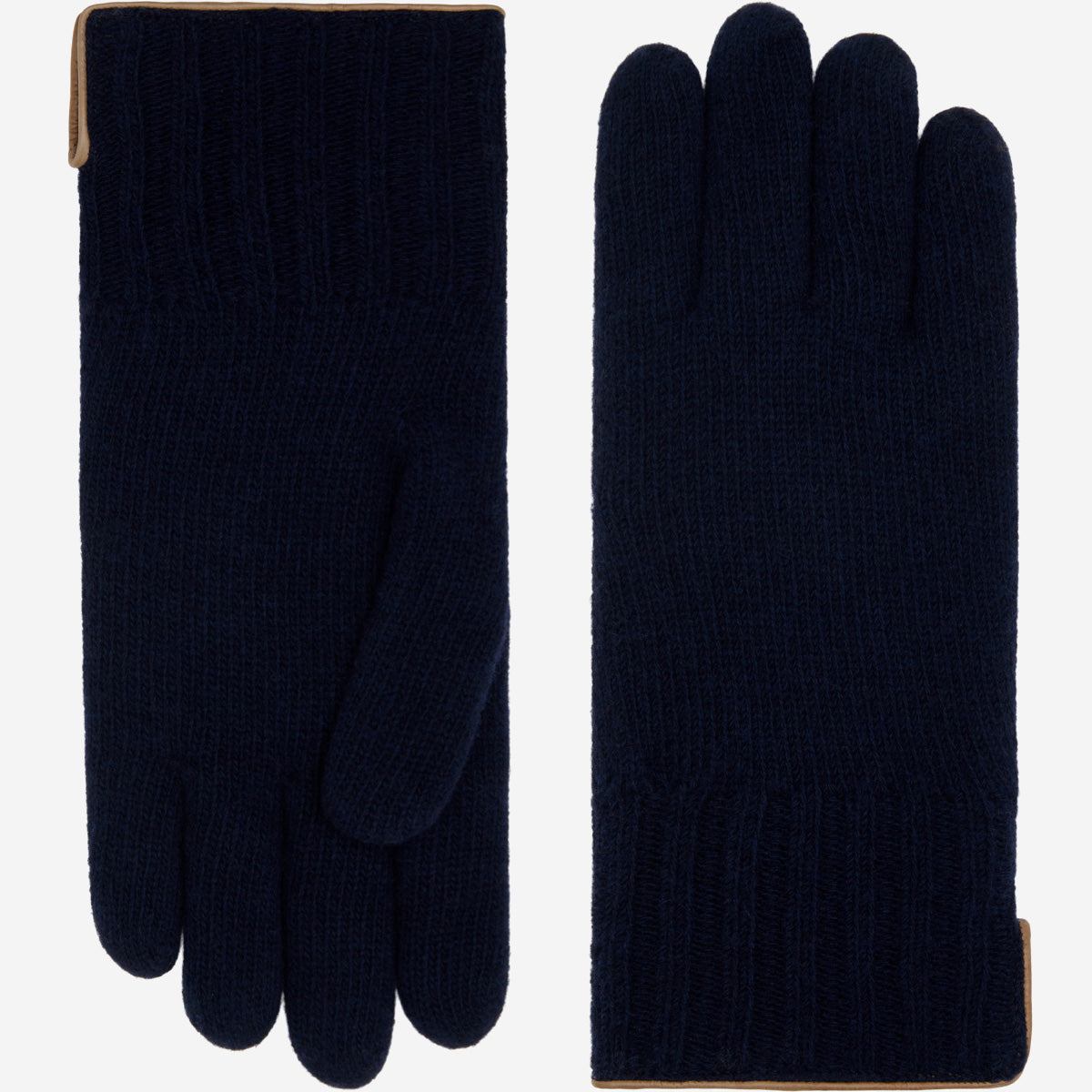Luciano (dark blue) - Handmade Italian knitted wool gloves with luxurious cashmere lining - Fratelli Orsini - Luxury Leather Gloves - Handmade in Italy - 1