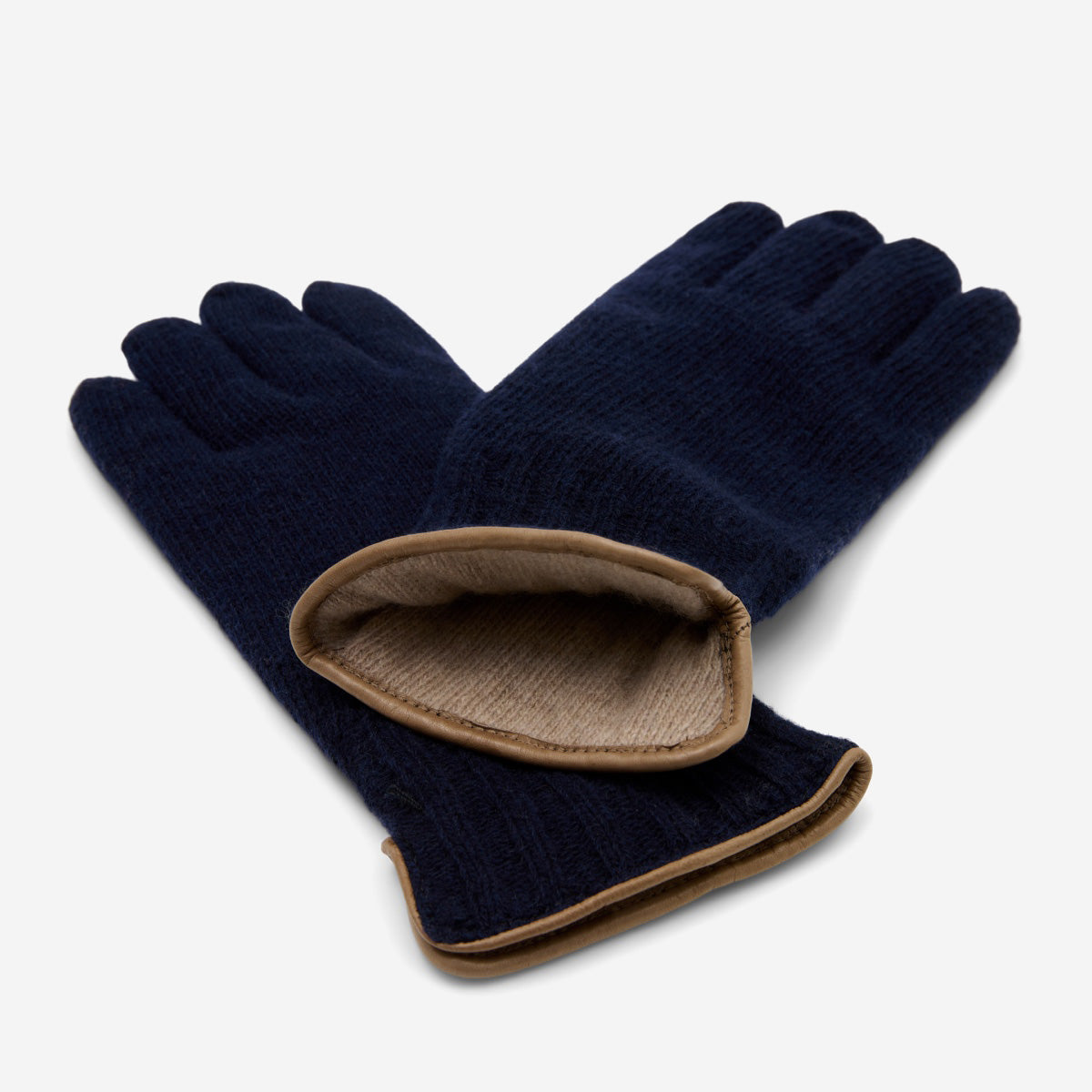Luciano (dark blue) - Handmade Italian knitted wool gloves with luxurious cashmere lining - Fratelli Orsini - Luxury Leather Gloves - Handmade in Italy - 2