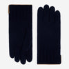 Luciano (bleu foncé) - Gants en laine tricotée italienne faits main avec doublure en cachemire luxueuse