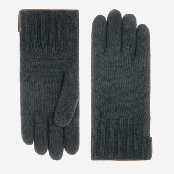 Luciano (grey) - Handmade Italian knitted wool gloves with luxurious cashmere lining