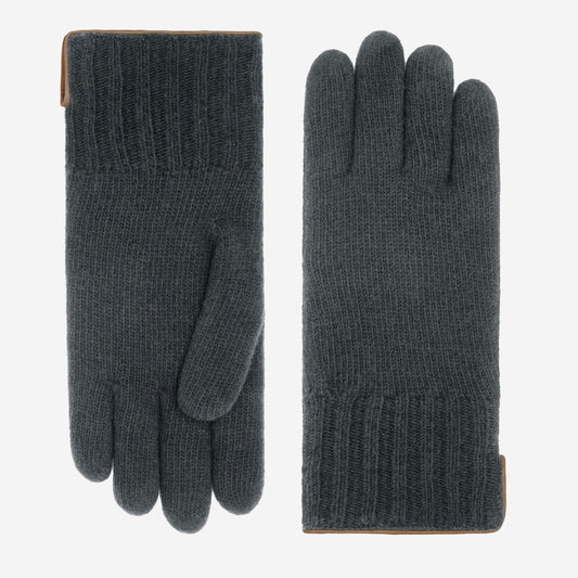Luciano (grey) - Handmade Italian knitted wool gloves with luxurious cashmere lining