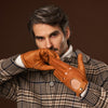 Marcello (brown) – Luxurious Italian peccary driving gloves - Fratelli Orsini - Luxury Leather Gloves - Handmade in Italy - 9