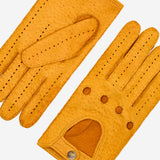 Marcello (gelb) – Luxuriöse italienische peccary-Fahrhandschuhe