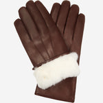 Marco (brown) - Italian lambskin leather gloves with white rabbit fur lining - Fratelli Orsini - Luxury Leather Gloves - Handmade in Italy - 1