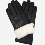 Marco (black) - Italian lambskin leather gloves with white rabbit fur lining - Fratelli Orsini - Luxury Leather Gloves - Handmade in Italy - 1