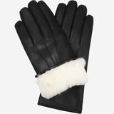 Marco (black) - Italian lambskin leather gloves with white rabbit fur lining - Fratelli Orsini - Luxury Leather Gloves - Handmade in Italy - 1