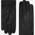 Marco (black) - Italian lambskin leather gloves with brown rabbit fur lining - Fratelli Orsini - Luxury Leather Gloves - Handmade in Italy - 2