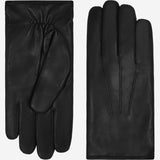 Marco (black) - Italian lambskin leather gloves with brown rabbit fur lining - Fratelli Orsini - Luxury Leather Gloves - Handmade in Italy - 2