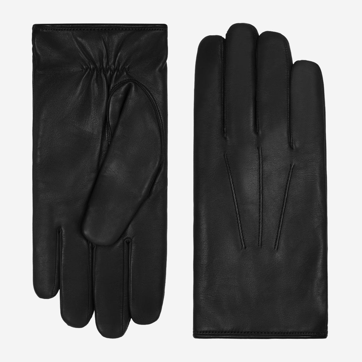 Leather Gloves Black - White Fur - Handmade in Italy – Fratelli