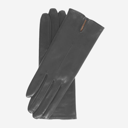 Margherita (charcoal) - Italian lambskin leather gloves with cashmere lining