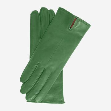 Margherita (green) - Italian lambskin leather gloves with cashmere lining