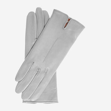 Margherita (grey) - Italian lambskin leather gloves with cashmere lining